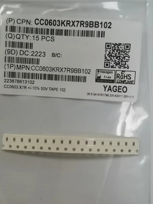 Wielowarstwowe kondensatory ceramiczne 102K / 50V 0603 Powłoka SMD X7R