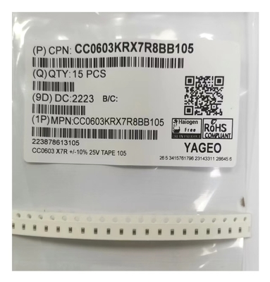 Wielowarstwowe kondensatory ceramiczne SMD 1.0uF MLCC 0603105K / 25V X7R
